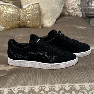 PUMA Women's Black and White Sparkle Sneakers